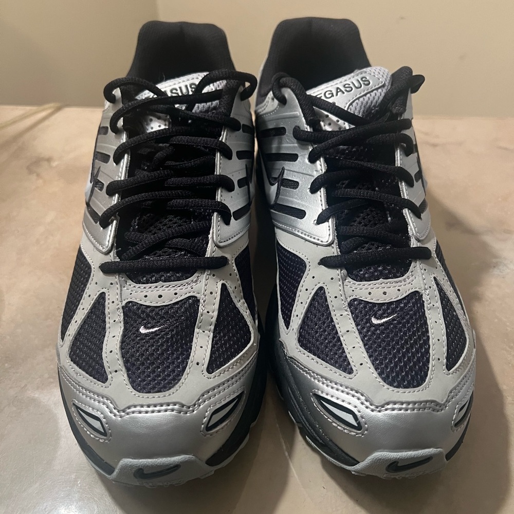 Nike Men’s Silver and Black Pegasus Athletic Shoes